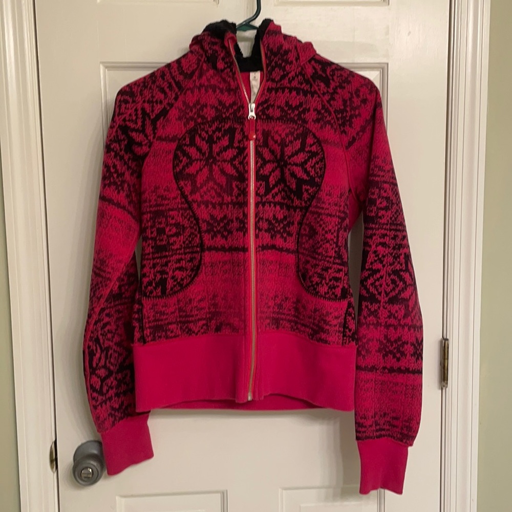Red/Pink Snowflake Lululemon Special Edition Scuba Hoodie